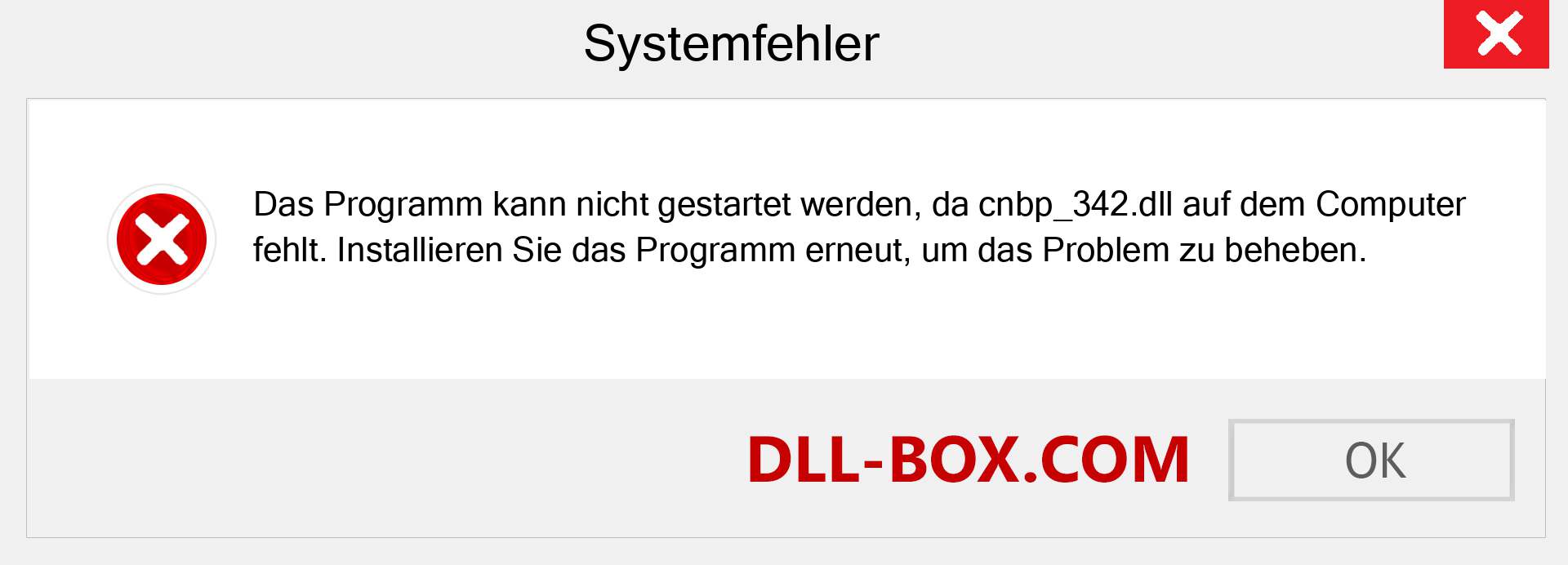 cnbp_342.dll-Datei fehlt?. Download für Windows 7, 8, 10 - Fix cnbp_342 dll Missing Error unter Windows, Fotos, Bildern