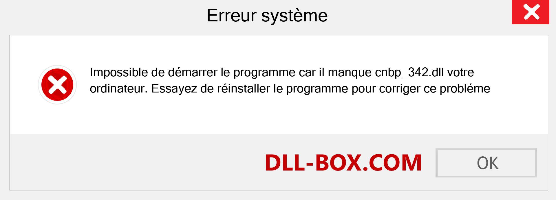 Le fichier cnbp_342.dll est manquant ?. Télécharger pour Windows 7, 8, 10 - Correction de l'erreur manquante cnbp_342 dll sur Windows, photos, images